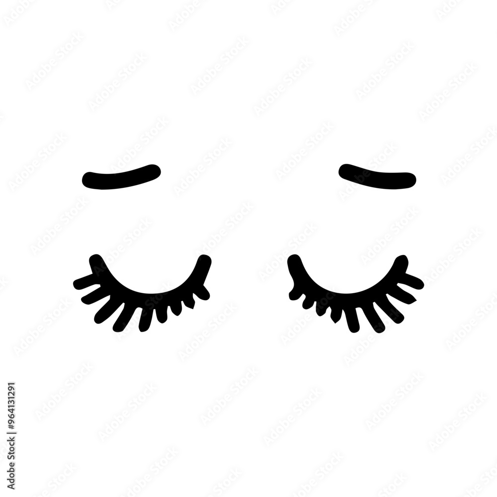 Obraz premium cute cartoon eyelashes vector
