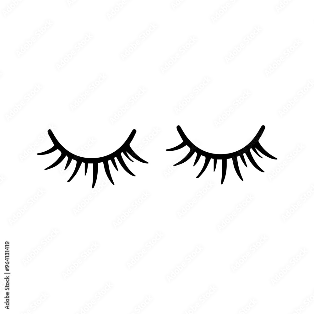 Obraz premium cute cartoon eyelashes vector