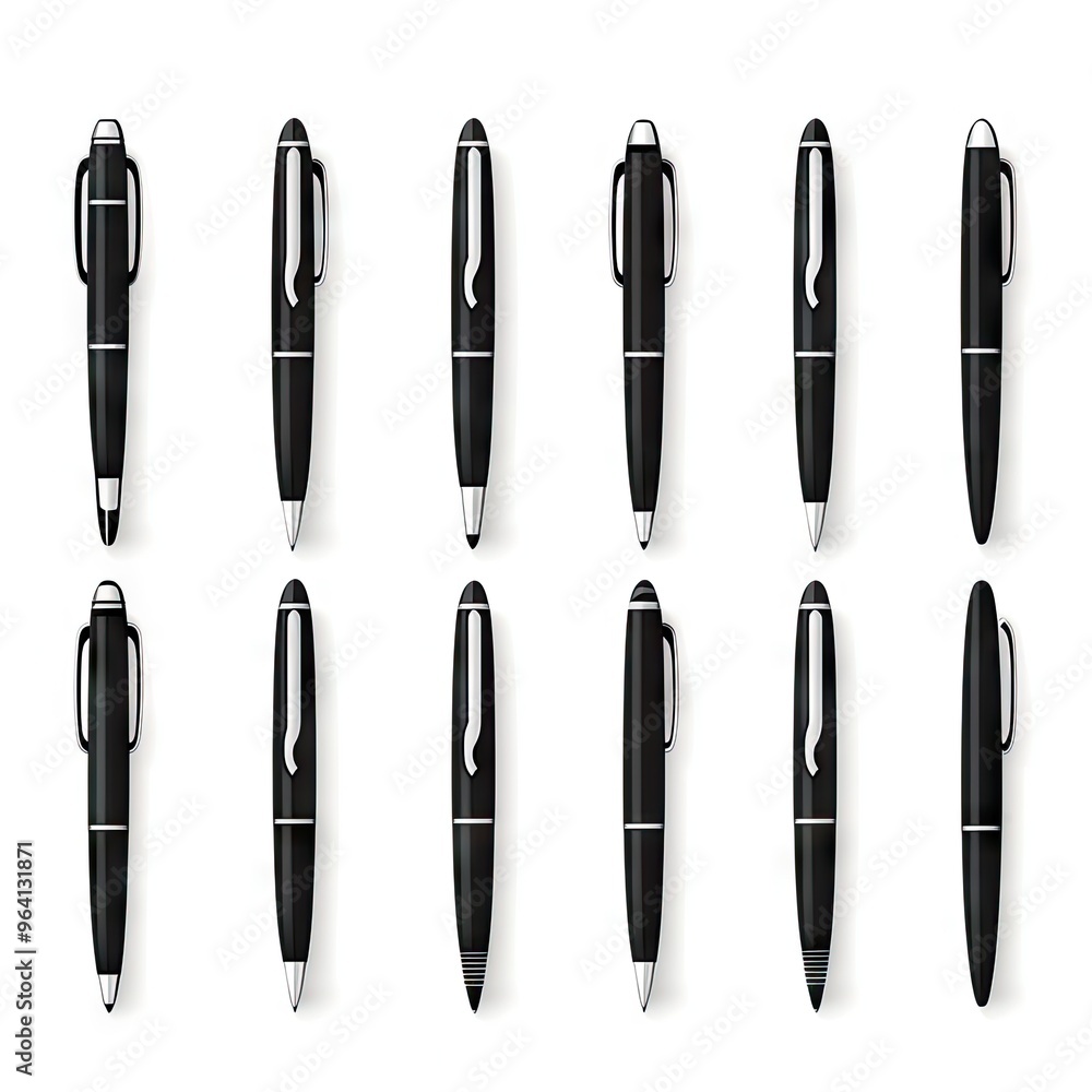 Simple Pen Icon Set Isolated, Black Pen Icons Collection for Web, Business, Advertising, Design, AI Simple Pen Icon Set Isolated, Black Pen Icons Collection for Web, Business, Advertising, Design, AI