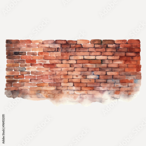 Watercolor brick wall texture