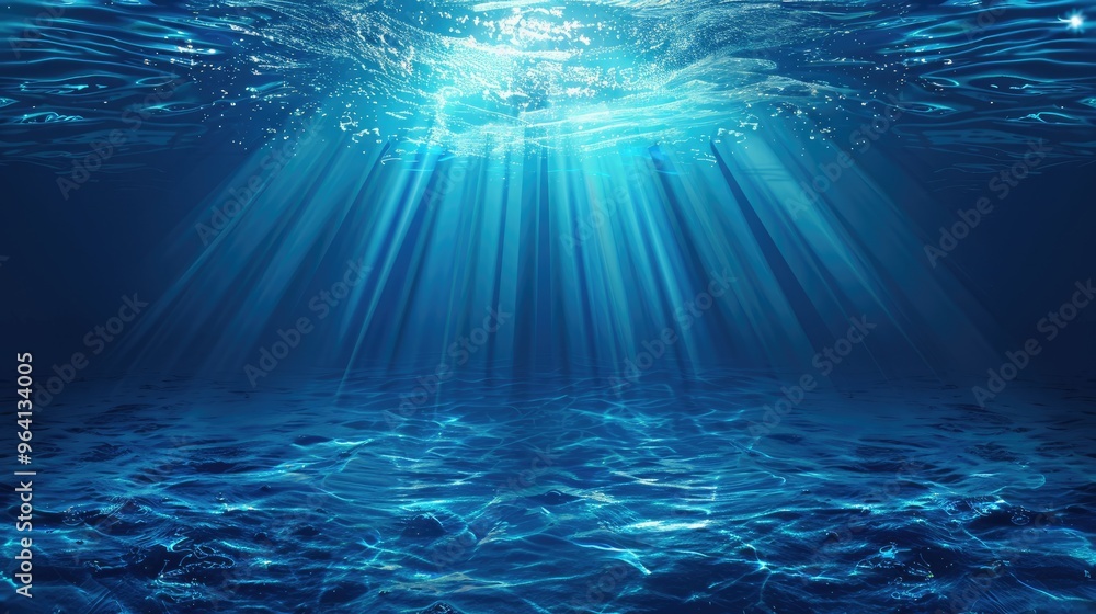blue underwater background with shining sunlight blue underwater background with shining sunlight