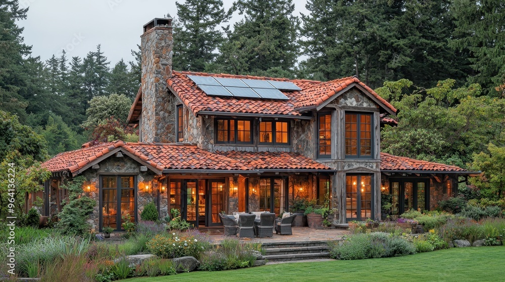 Eco-Friendly Living: Solar-Powered Home with Rooftop Solar Panels and Garden Oasis Eco-Friendly Living: Solar-Powered Home with Rooftop Solar Panels and Garden Oasis