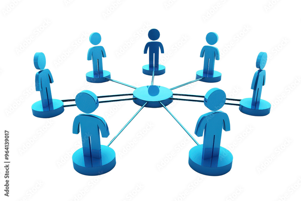 Group of connected figures representing a network, collaboration, teamwork, or social connections. Concept for leadership, unity, and cooperation. Group of connected figures representing a network, collaboration, teamwork, or social connections. Concept for leadership, unity, and cooperation.