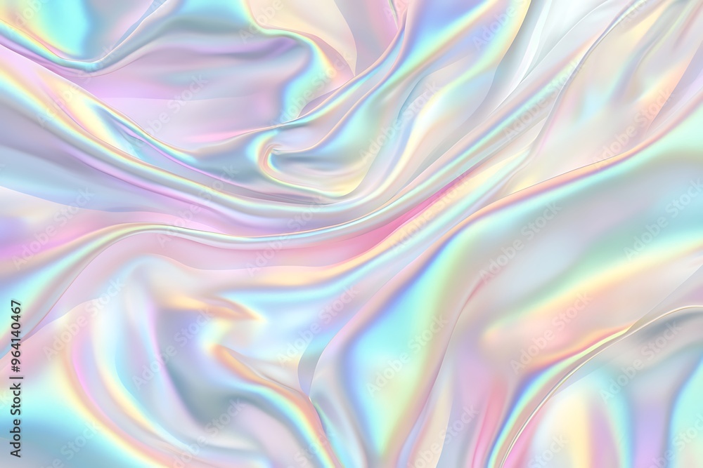 Obraz premium Iridescent Satin Texture with Soft Wavy Patterns