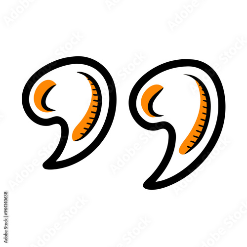 Inverted Commas Icon, punctuation mark, text formatting symbol