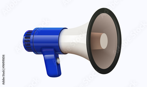Realistic 3d megaphone or loudspeaker.