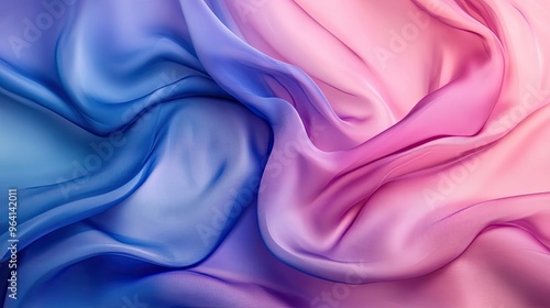 A flowing abstract wave of silky textures in vibrant gradients of blue, pink, and purple