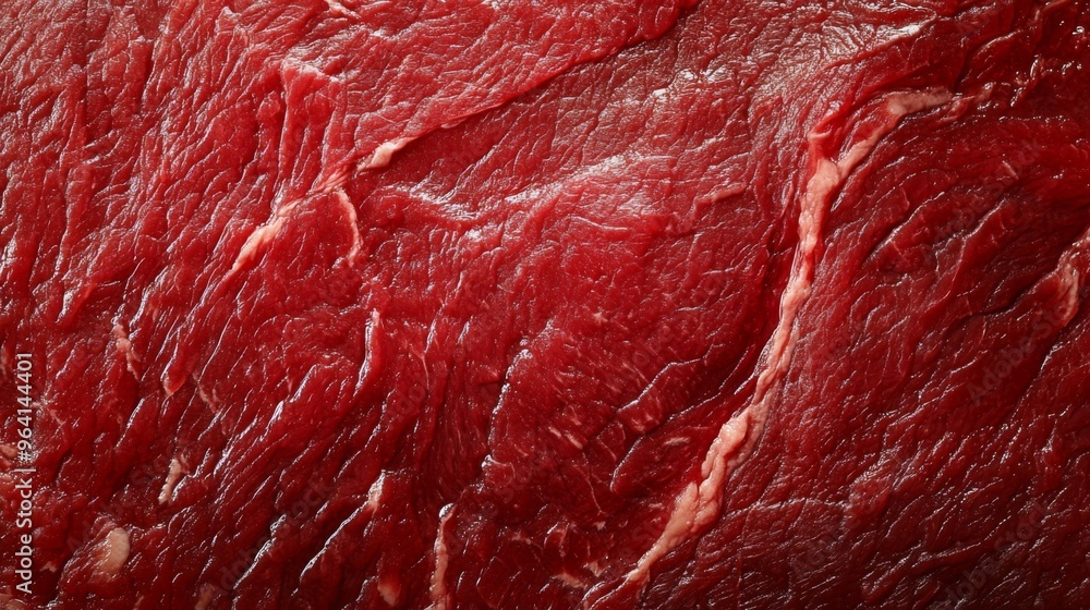 A Detailed CloseUp View of Fresh Raw Red Meat Beef Texture Ideal for Culinary Applications