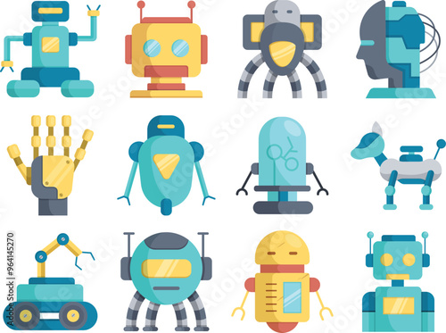 robotic icon element vector illustration