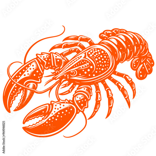  lobster on a white background, lobster vector art
