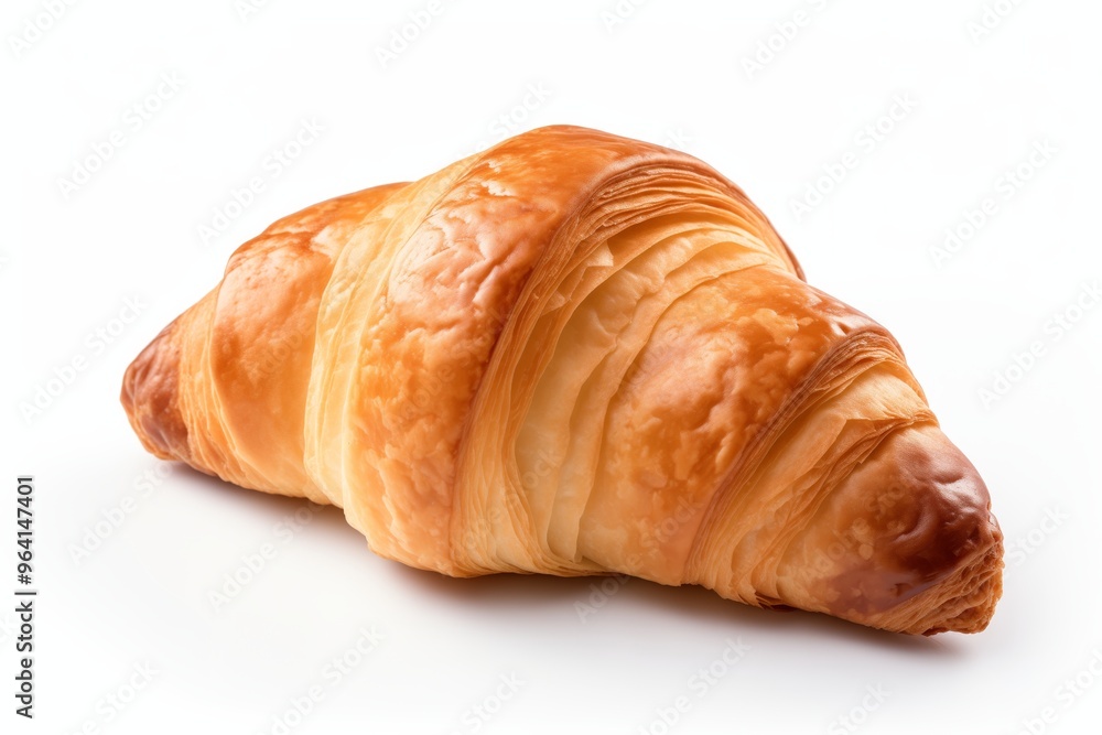 Croissant Isolated on White Background. Delicious Breakfast Bakery Food in Brown Color Croissant Isolated on White Background. Delicious Breakfast Bakery Food in Brown Color