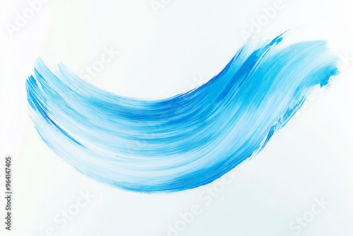 Wallpaper Mural bright light blue brush stroke of paint on white background Torontodigital.ca