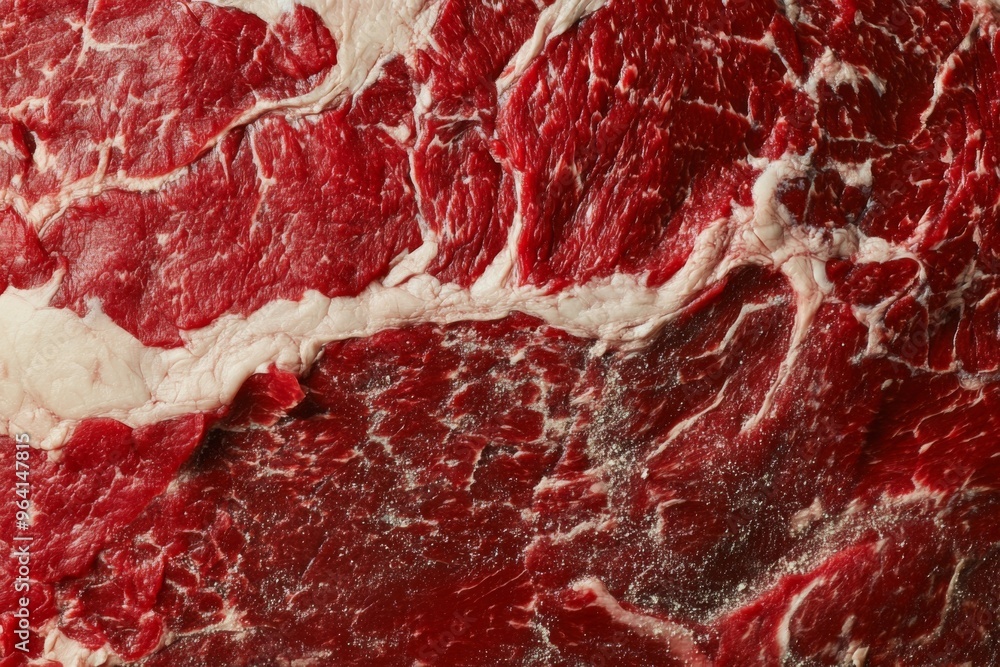 Detailed and closeup fresh raw red marbled beef texture showcases rich colors and unique textures Detailed and closeup fresh raw red marbled beef texture showcases rich colors and unique textures