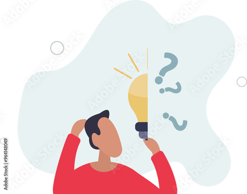 Business problem, idea, decision making and solution, job and career path concept.flat design with people.