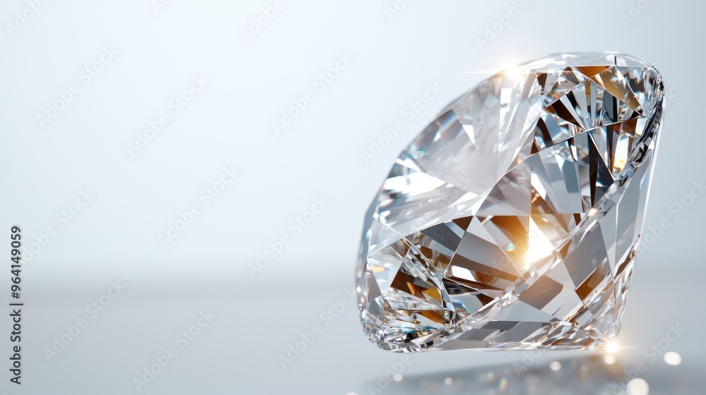 Sparkling Brilliance - Close-up of a Luminous Diamond Gemstone Reflecting Light from its Facets, Generative Ai Sparkling Brilliance - Close-up of a Luminous Diamond Gemstone Reflecting Light from its Facets, Generative Ai