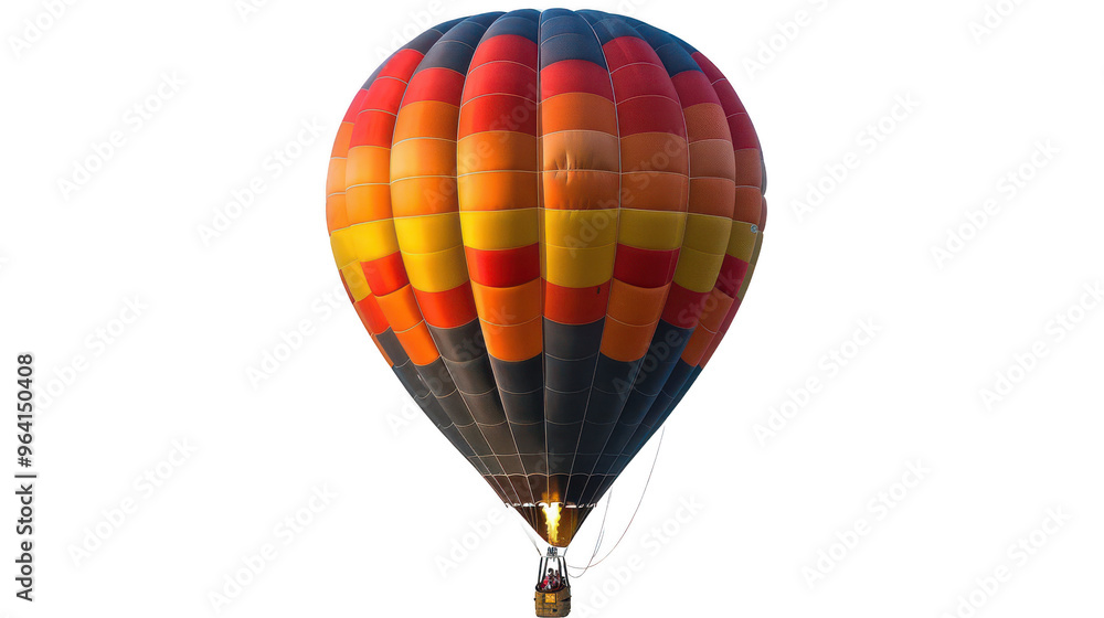 Fototapeta premium Hot air balloon being inflated ,isolated on a pure white background