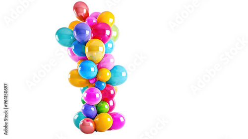 Balloon column decorations ,isolated on a pure white background