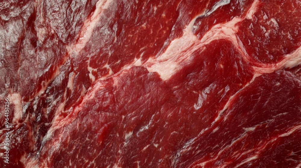 Obraz premium A detailed close up marbled raw beef texture background for cooking and aged steak pattern