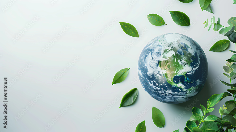 Earth day concept on white background, World environment day Earth day concept on white background, World environment day