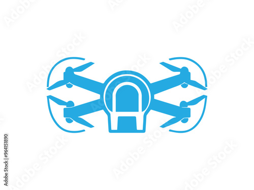 Modern minimalist drone logo icon vector