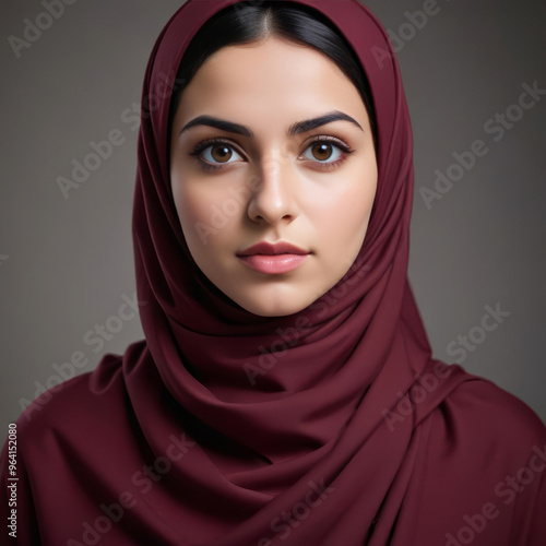 Portrait of a young girl in a hijab. Muslim woman in a headscarf