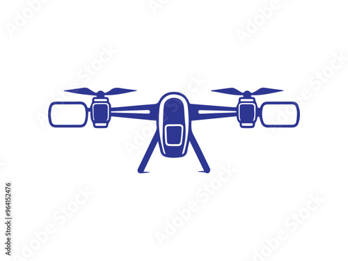 Modern minimalist drone logo icon vector