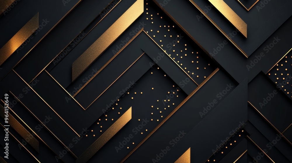 Abstract black and gold geometric background with subtle texture. . Abstract black and gold geometric background with subtle texture. .