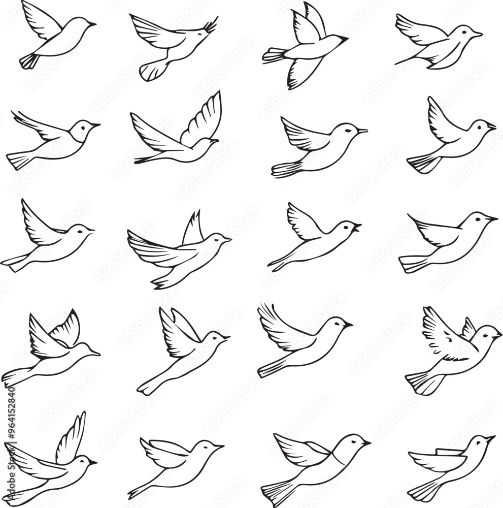 set of birds icons set of birds icons