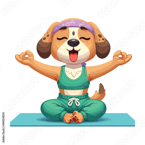 Cartoon Dog Yogi Vector Icon Illustration Animal