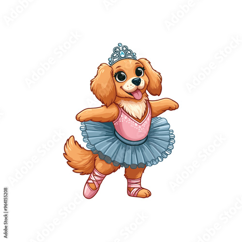 Cartoon Dog Tango Dancer Vector Icon Illustration Animal