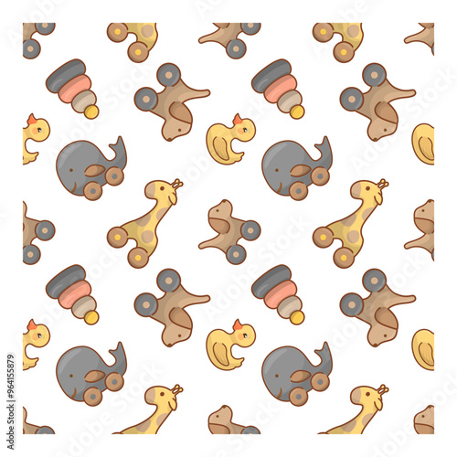 Hand drawn children s pattern, seamless pattern for fabric, textile, wrapping paper, cover, banner, interior decor. Vector