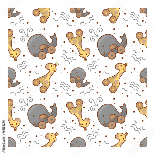 Hand drawn children s pattern, seamless pattern for fabric, textile, wrapping paper, cover, banner, interior decor. Vector