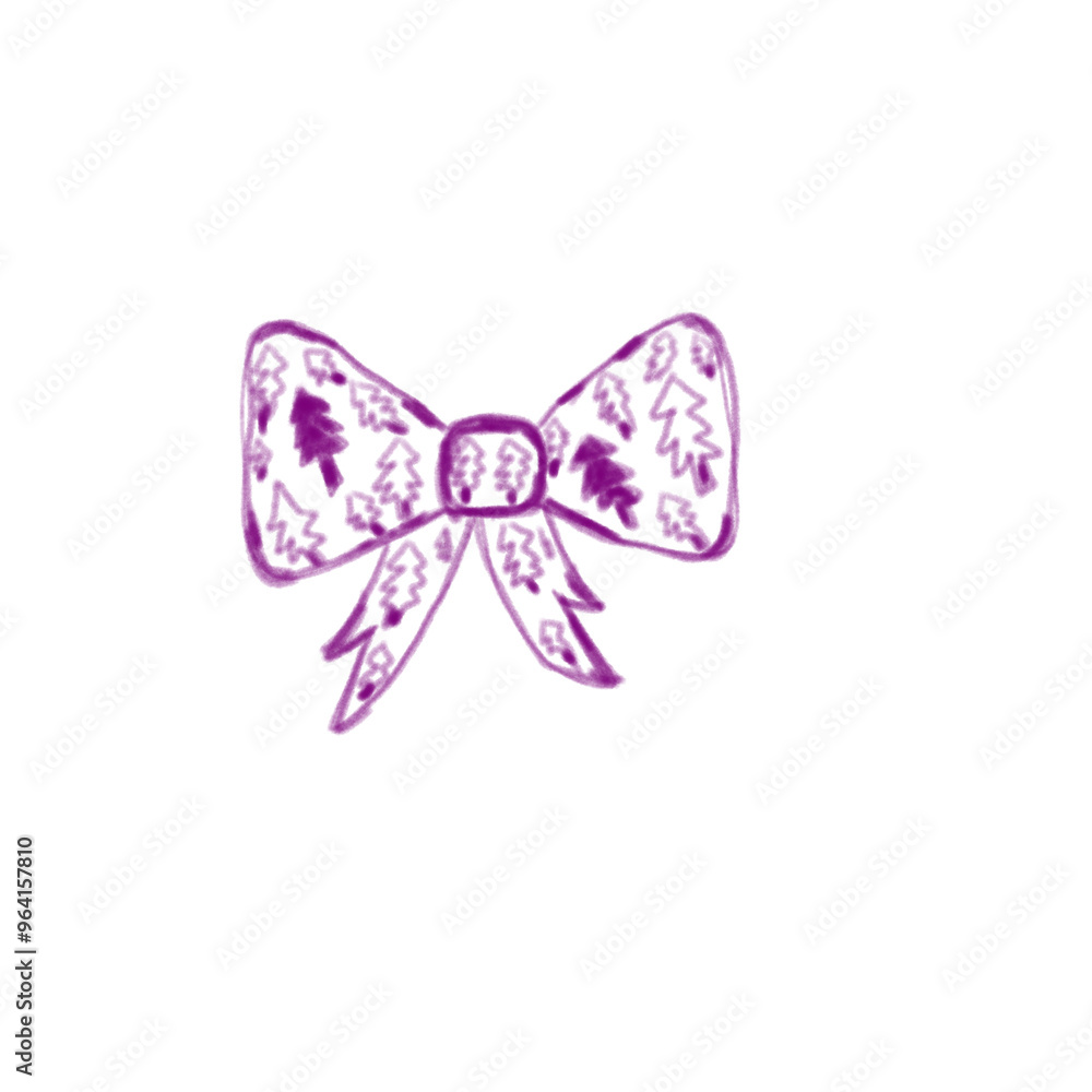 Fototapeta premium Purple bow christmas tree