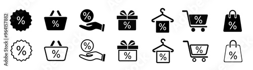 Label price tag icon set. Sale, cupon, shopping, shop, mega sale, outlet, collection.