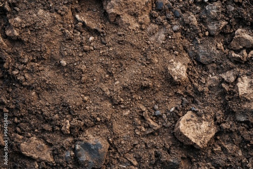 Wallpaper Mural The surface of textured soil showcases a variety of rocks and earthy tones in its composition Torontodigital.ca