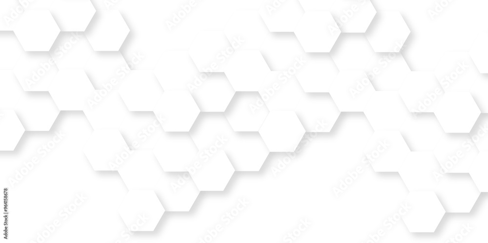 Obraz premium Abstract background with hexagon, modern abstract vector polygonal pattern. Futuristic abstract honeycomb technology white background. Luxury white hexagon pattern.