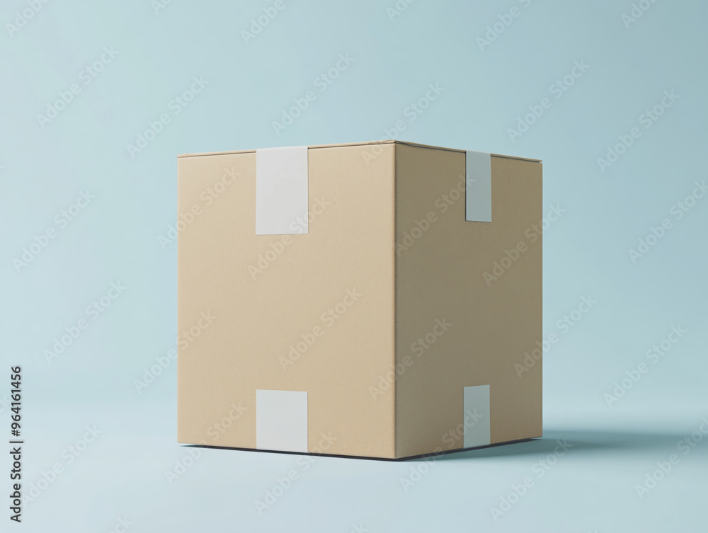 Fototapeta premium cardboard shipping box on a light background
