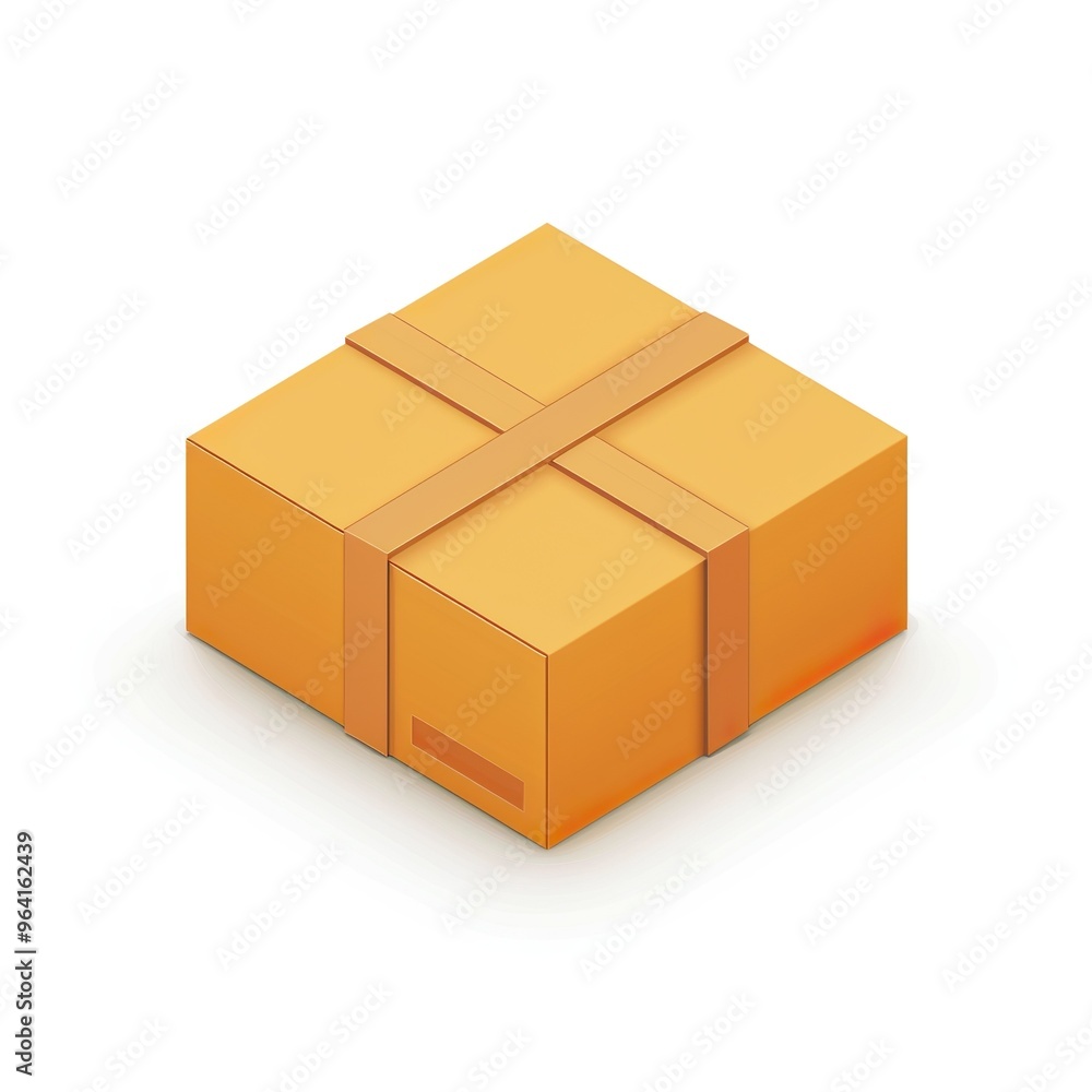 Obraz premium Package box icon white background, 3D Rendering, isometric