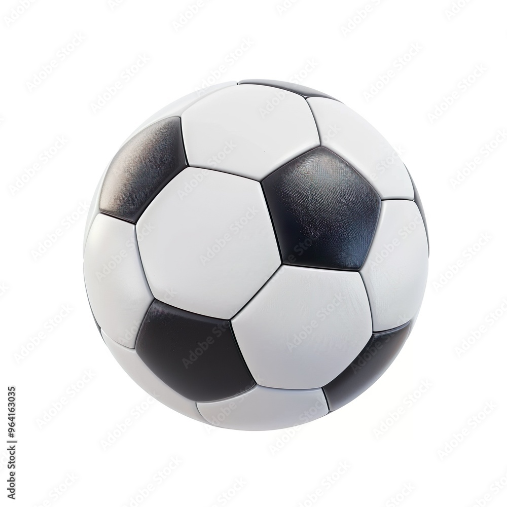 Fototapeta premium Soccer ball icon white background, 3D Rendering, isometric