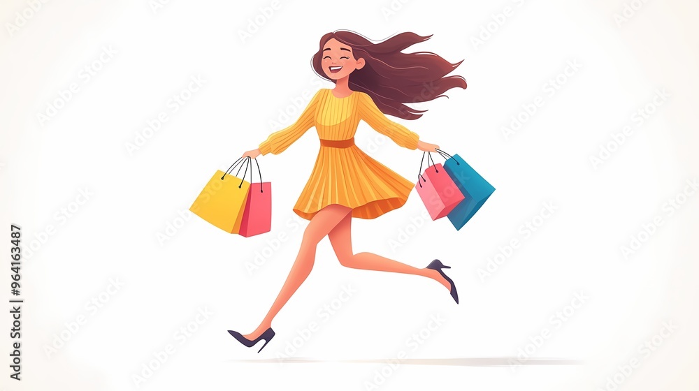 The girl with the shopping bag. The girl with the shopping bag.