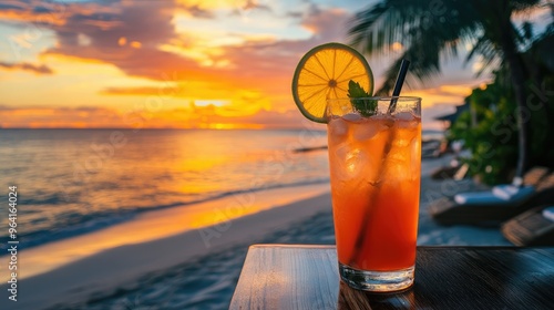 summer cocktails on luxury tropical beach resort at sunset exotic summer drinks