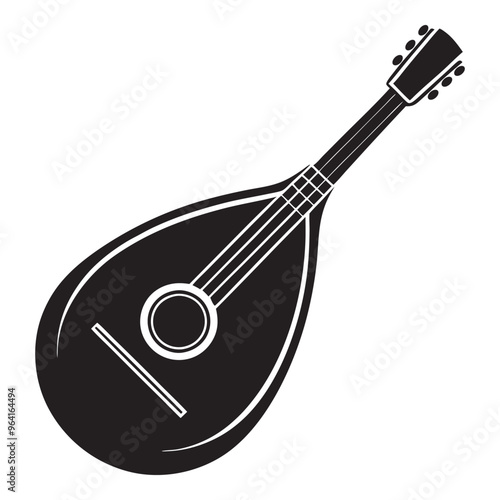  bouzouki  instrument isolated vector illustration