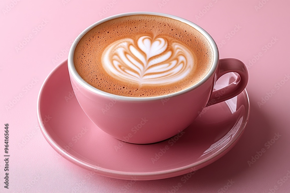 Pink Cup of Latte Art