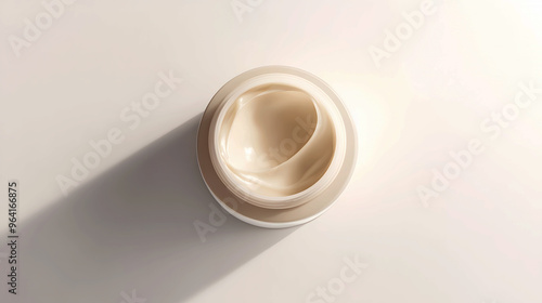 close-up of the cream product with the lid slightly open, showing the smooth cream inside, set against a plain white background