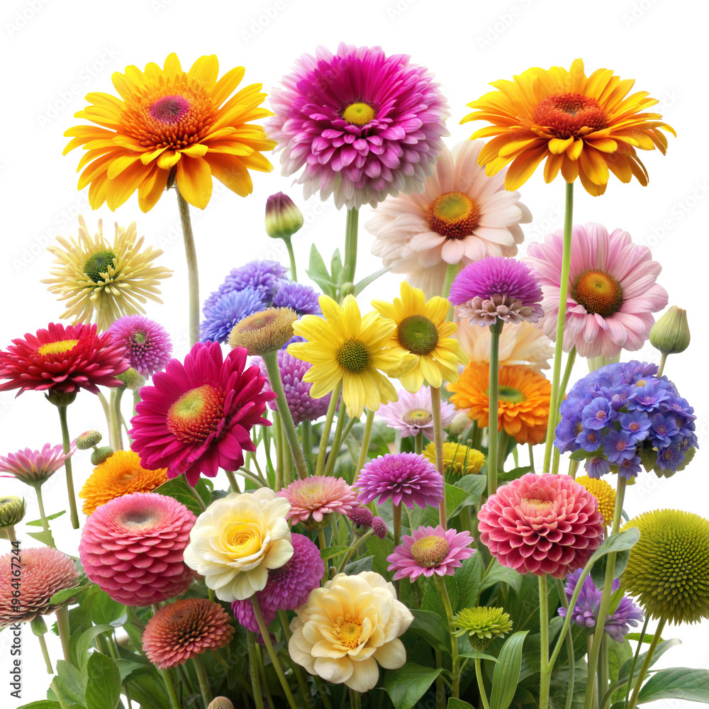set of flowers isolated set of flowers isolated