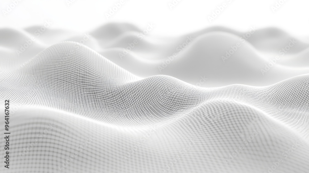 Abstract White Gridded Landscape, 3D Render, White Background, Abstract Art, Grid, Network, Texture Abstract White Gridded Landscape, 3D Render, White Background, Abstract Art, Grid, Network, Texture