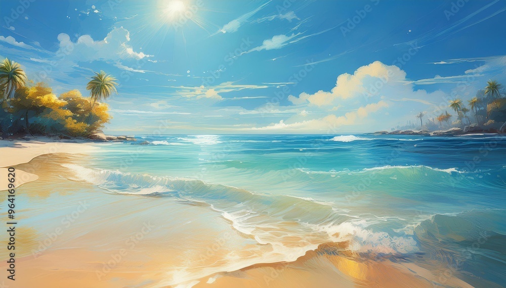 Obraz premium beach with palm trees