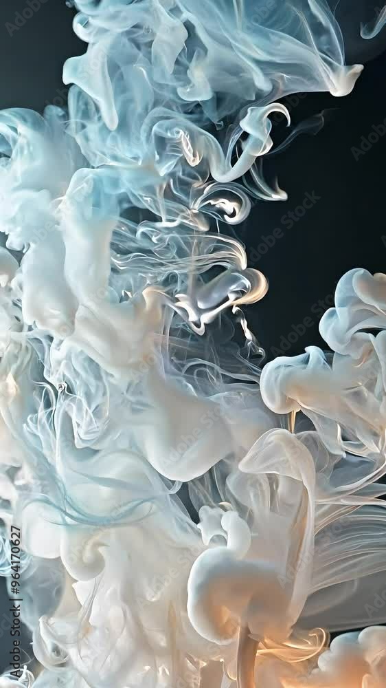 Smoke swirling in the air with dynamic light effects - 4K video stock, vertical video, for smartphone Smoke swirling in the air with dynamic light effects - 4K video stock, vertical video, for smartphone