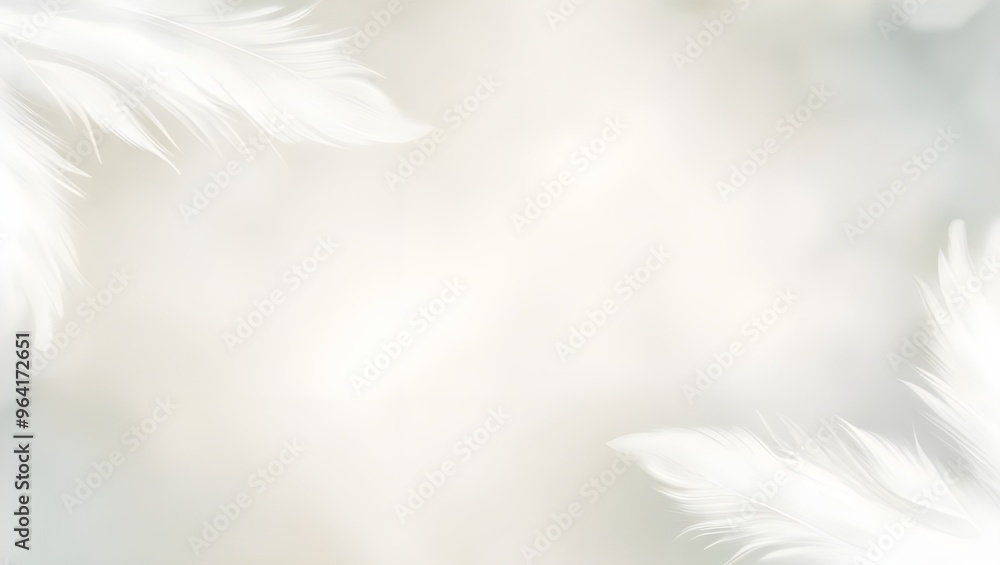 Obraz premium A white background with feathers.