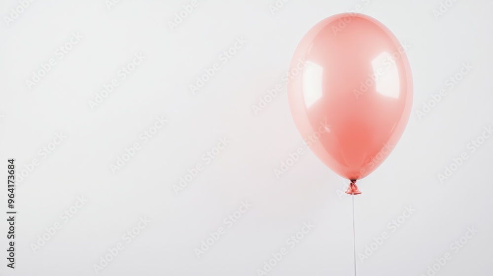 A vibrant, three-dimensional balloon in pastel pink with a shiny, reflective surface, placed against a white backdrop for a clean, elegant look A vibrant, three-dimensional balloon in pastel pink with a shiny, reflective surface, placed against a white backdrop for a clean, elegant look